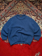 Paul James Blue Merino Wool Crewneck Knit Sweater - L