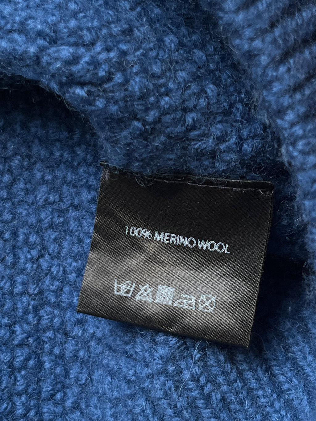Paul James Blue Merino Wool Crewneck Knit Sweater - L
