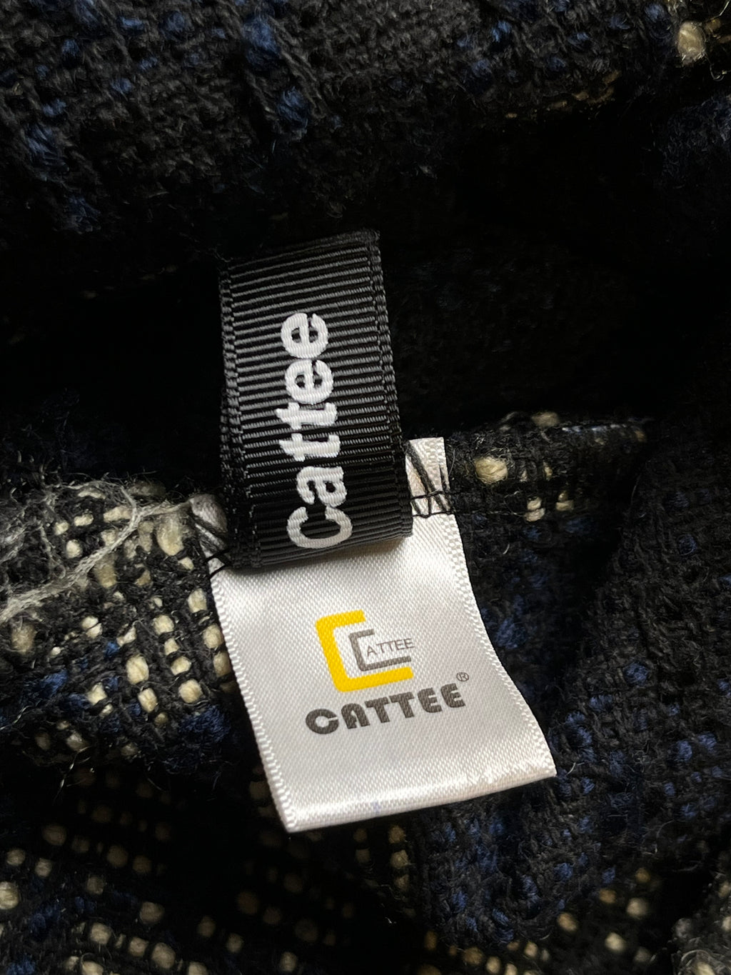 Cattee Blue Plaid Heavy Textured Tweed Streetwear Jacket - M