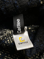 Cattee Blue Plaid Heavy Textured Tweed Streetwear Jacket - M