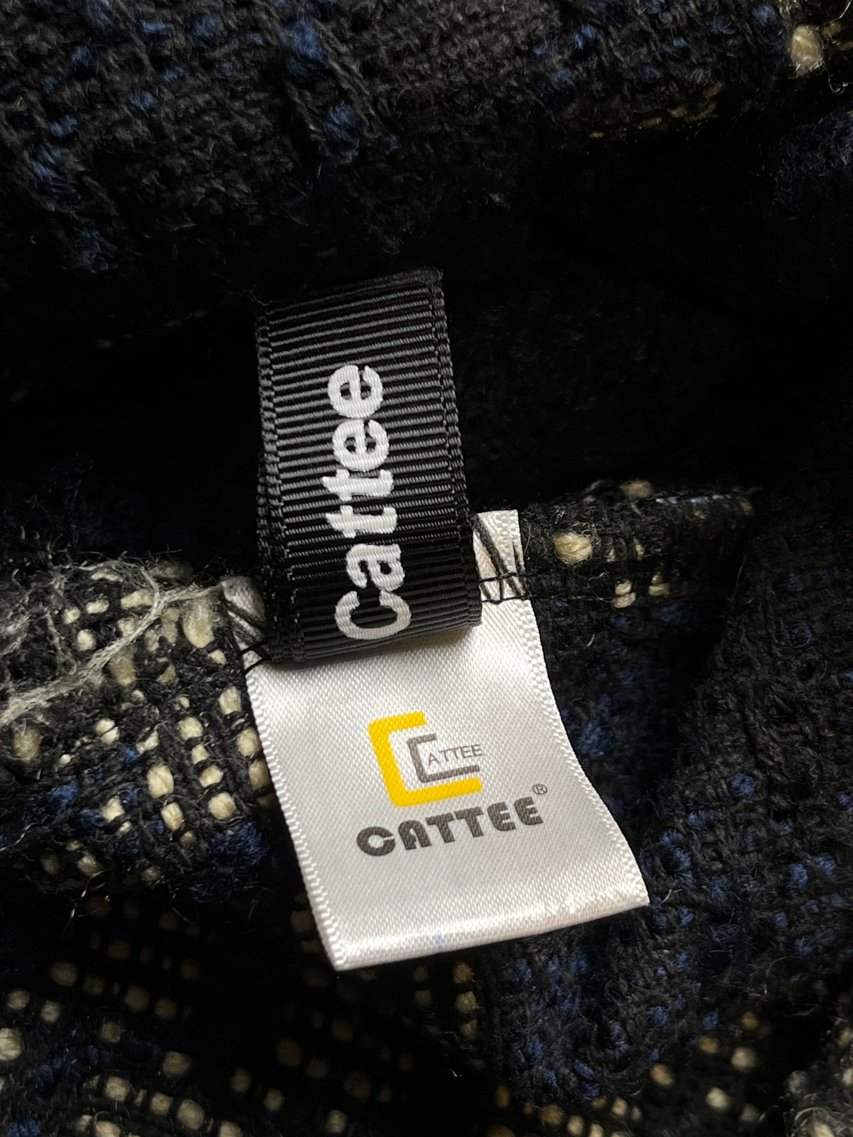 Cattee Blue Plaid Heavy Textured Tweed Streetwear Jacket - M