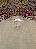 SUARE Beige Crewneck Ribbed Sleeveless Knit Sweater - L