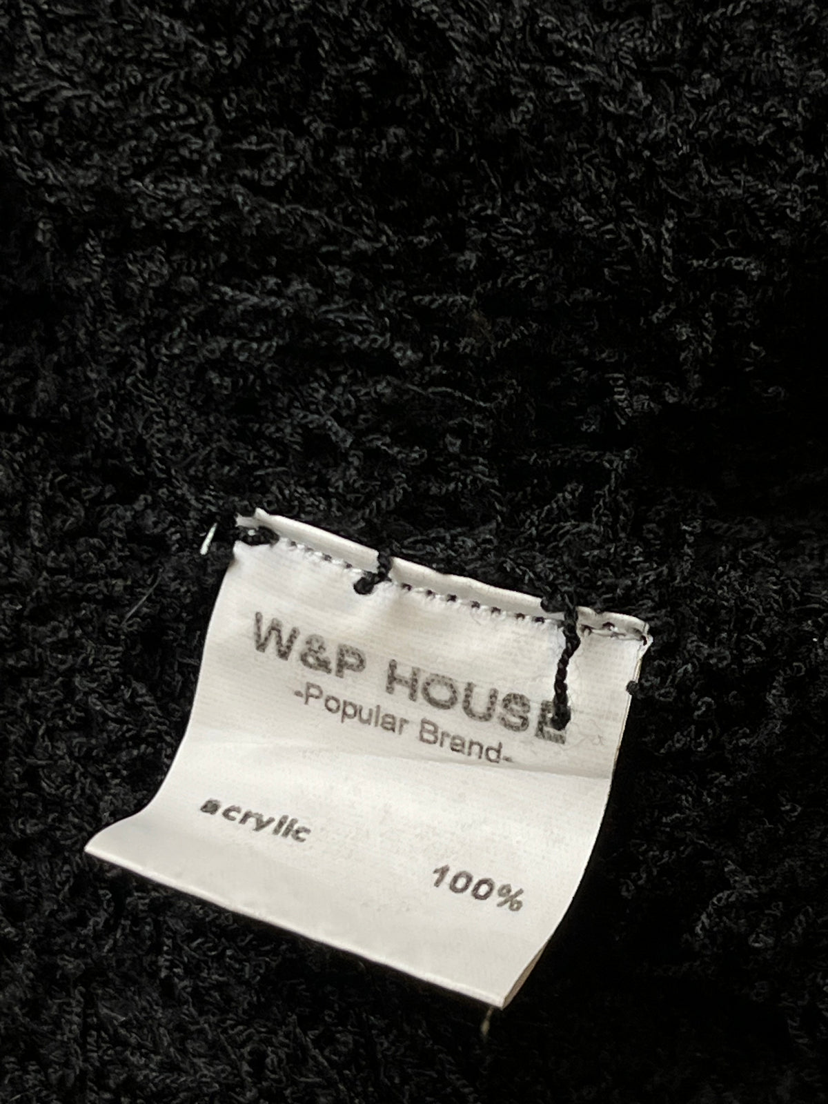 W&P HOUSE Black Shaggy Textured Boucle Knit Cardigan - XL