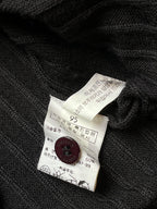 Vintage CROCODILE ORIGINAL Black Ribbed Polo Collar Knit Sweater - M