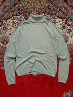 LAUREN RALPH LAUREN Women Sage Green Silk Cashmere Blend Turtleneck - L