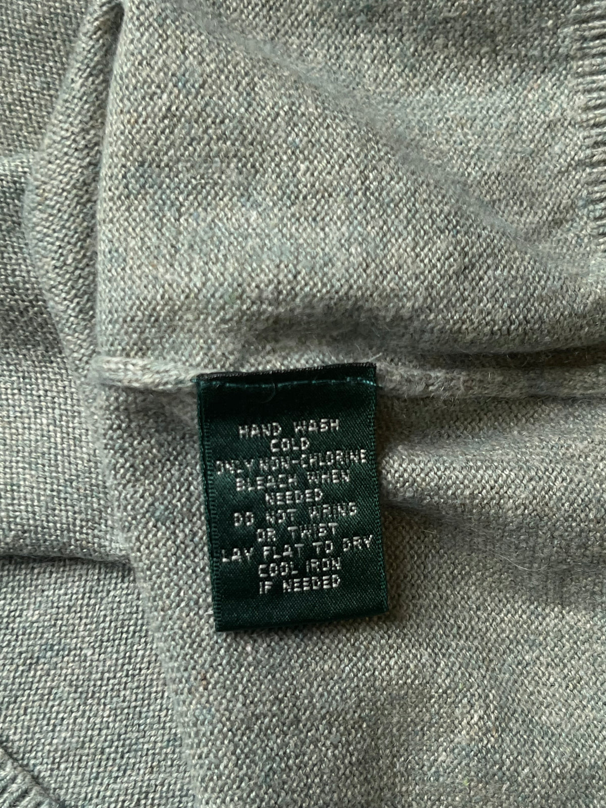 LAUREN RALPH LAUREN Women Sage Green Silk Cashmere Blend Turtleneck - L