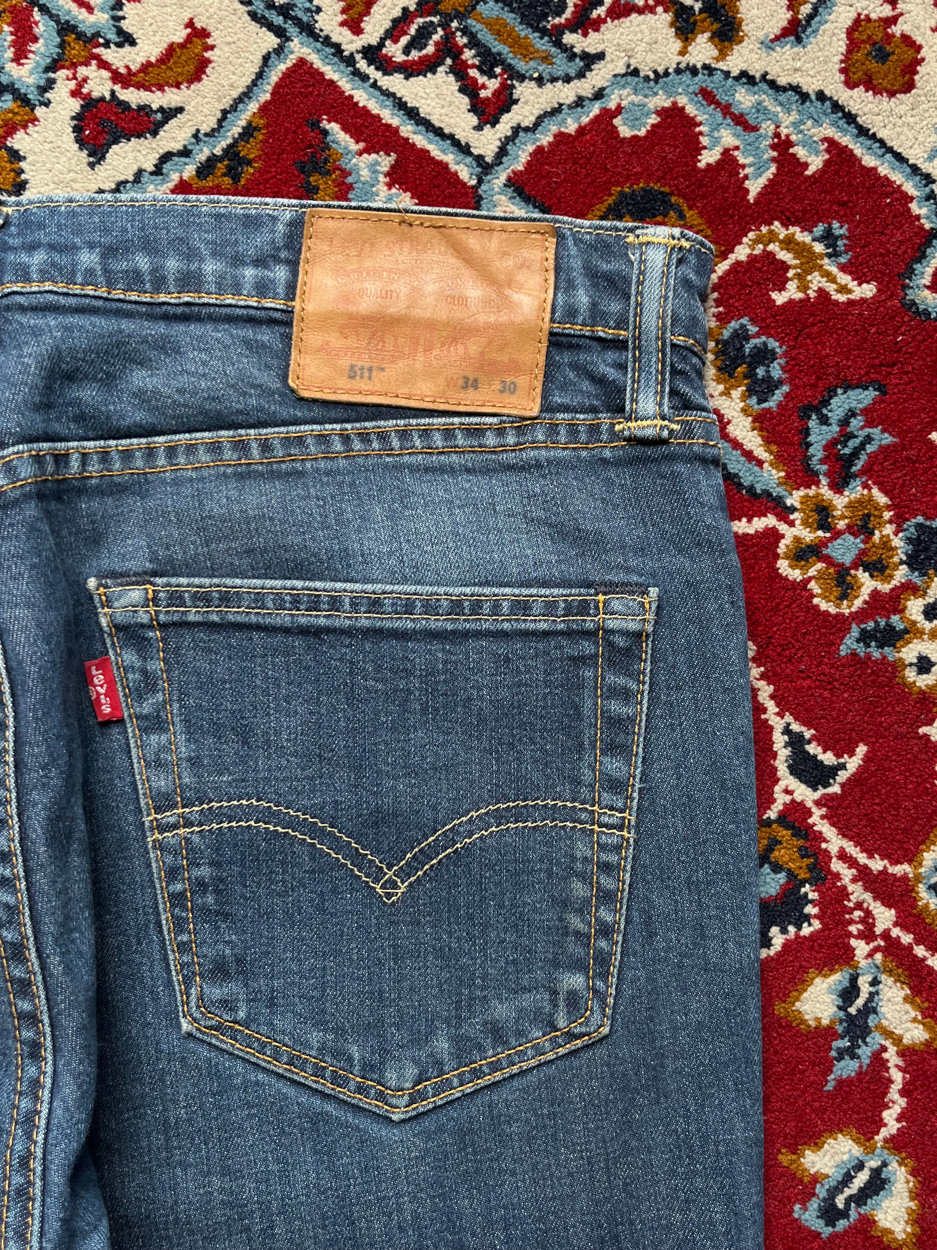 Levi's 511 Slim Fit Paint Splatter Distressed Medium WashED JEANS - 34