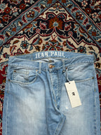 Vintage Jean Paul Distressed Light WashED Straight FIT JEANS - 34