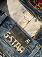 G-Star Raw GS RAW 01 Distressed Paint Splatter Straight Fit JEANS - 32