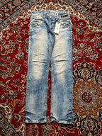 Cipo & Baxx Distressed Thick Stitch Light WashED STRAIGHT FIT JEANS - 34