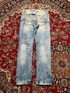 Cipo & Baxx Distressed Thick Stitch Light WashED STRAIGHT FIT JEANS - 34