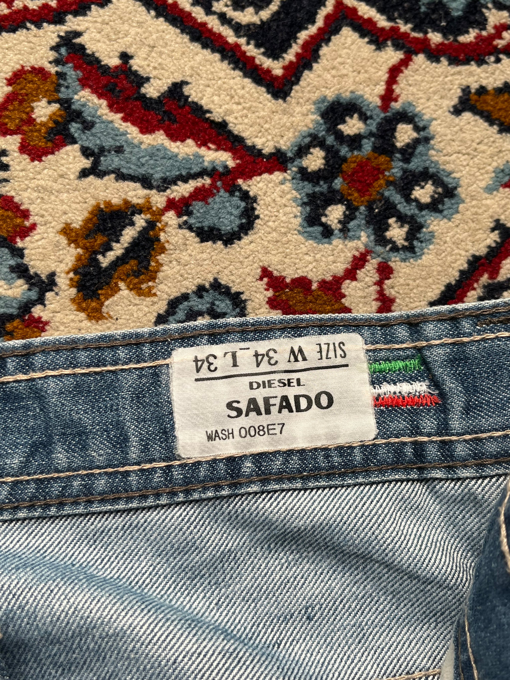 Diesel Safado Light WashED Distressed Slim Straight FIT JEANS - 32