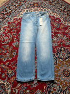 Vintage Replay Wide FIT Embroidered Spellout Light WashED JEANS - 32