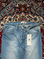 Vintage Replay Wide FIT Embroidered Spellout Light WashED JEANS - 32