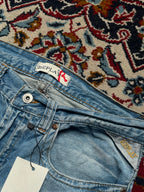 Vintage Replay Wide FIT Embroidered Spellout Light WashED JEANS - 32