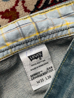 Levi's Lowrise Bootcut Plaid Lining Light WashED JEANS - 32