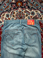 Levi's Lowrise Bootcut Plaid Lining Light WashED JEANS - 32