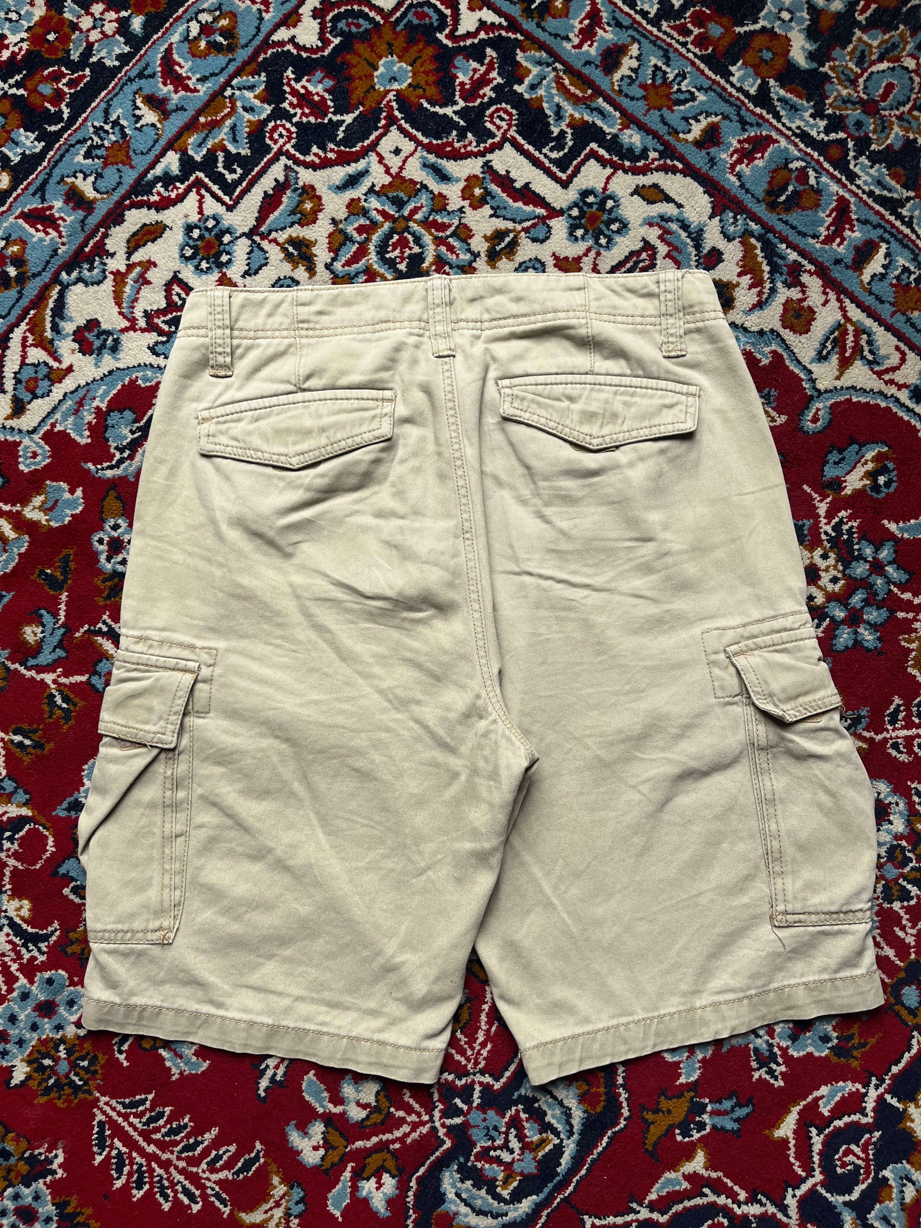 Saddlebred Khaki Cotton Casual Cargo Shorts - 30