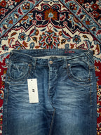 Cross Jeanswear Co Antonio Men Blue Faded Wide FIT JEANS - 34