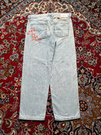 Diesel Dagh Relaxed FIT Light WashED Distressed Graphic JEANS - 34
