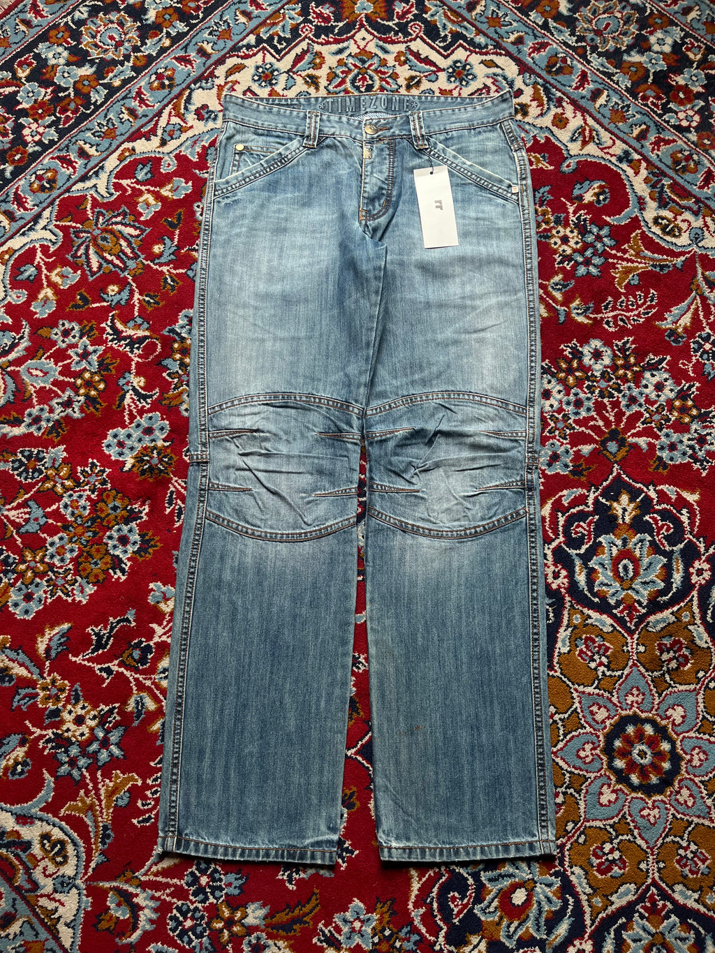 Vintage Timezone Distressed Light WashED Biker JEANS - 34