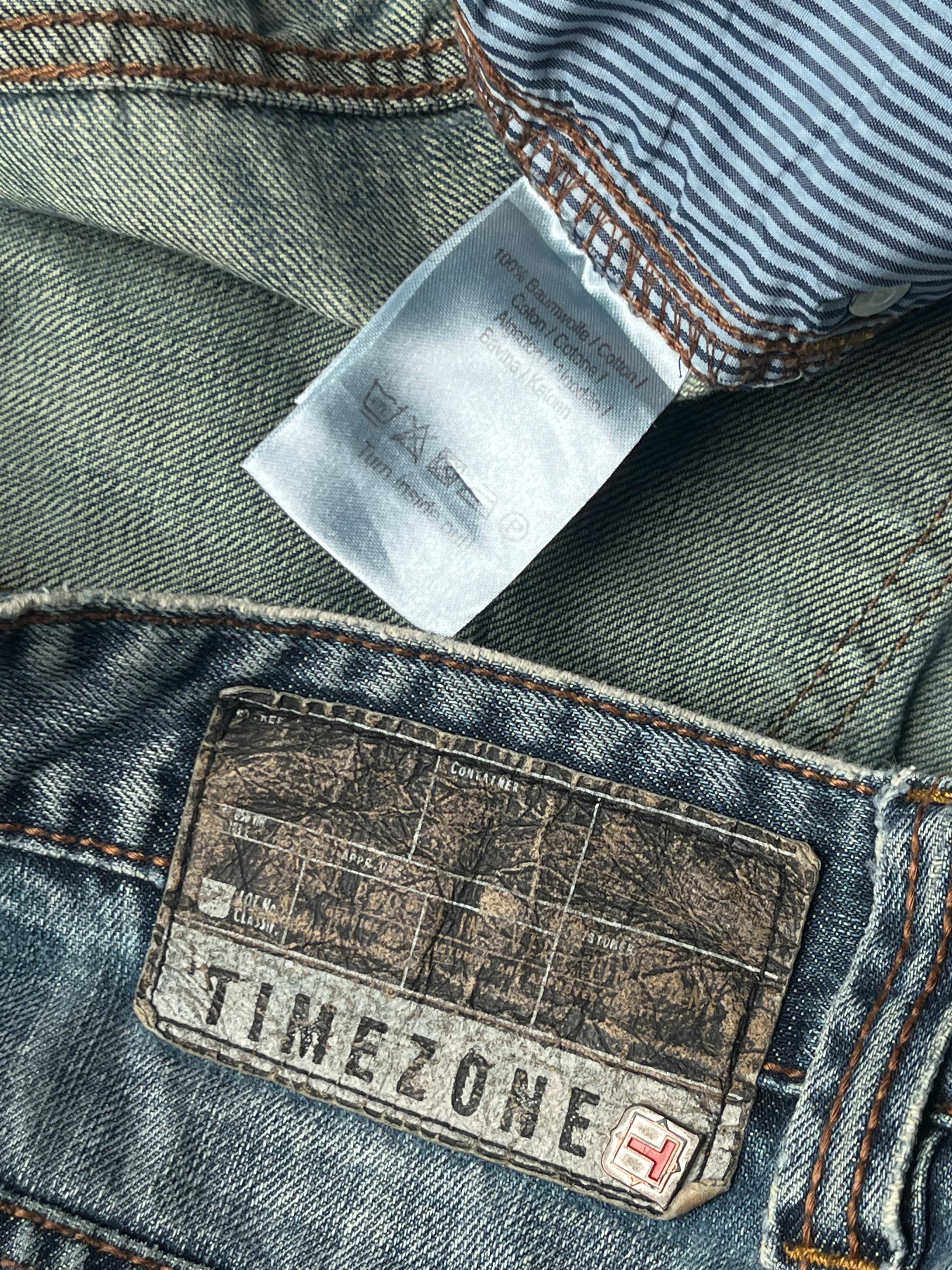 Vintage Timezone Distressed Light WashED Biker JEANS - 34