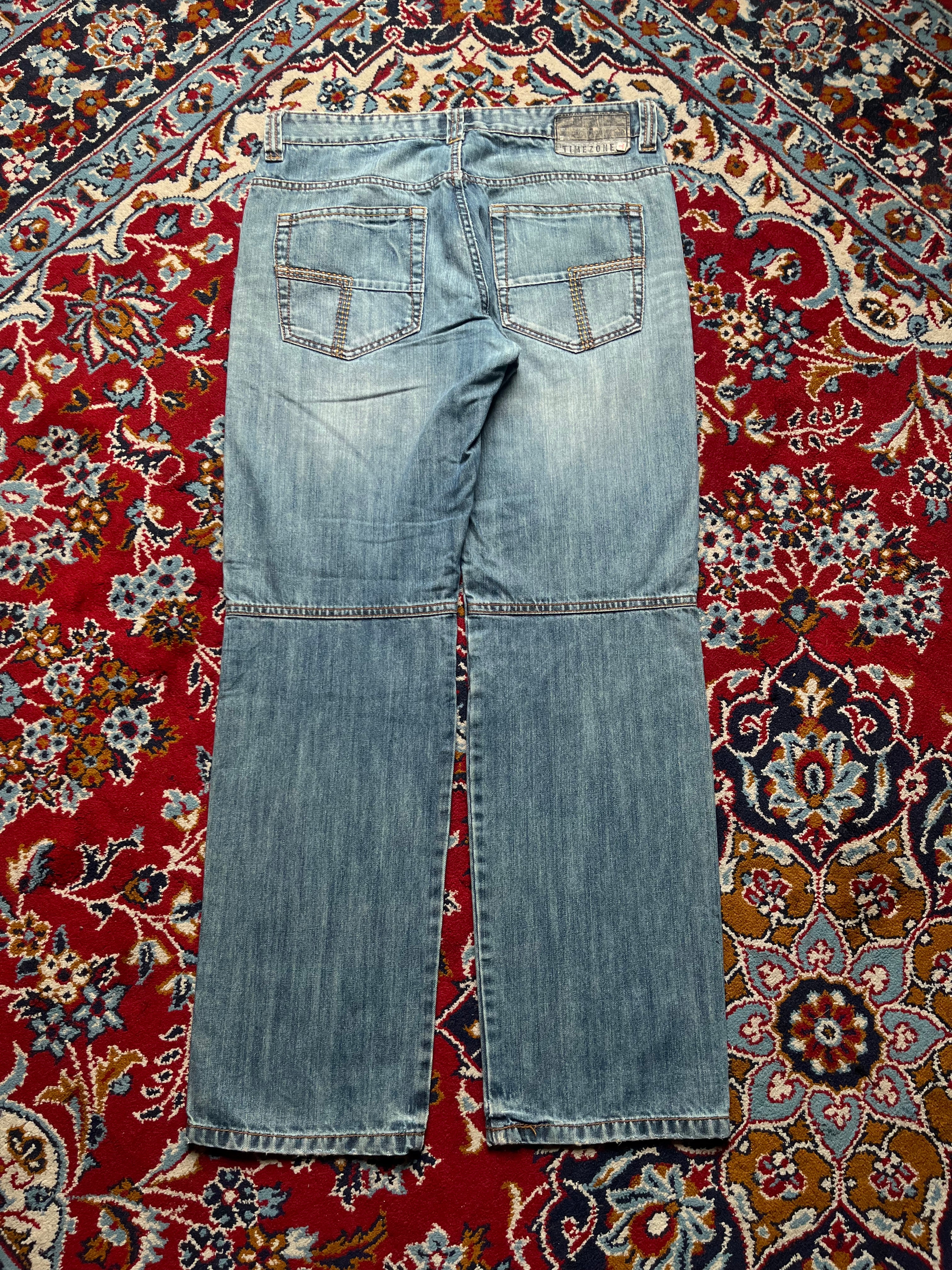 Vintage Timezone Distressed Light WashED Biker JEANS - 34