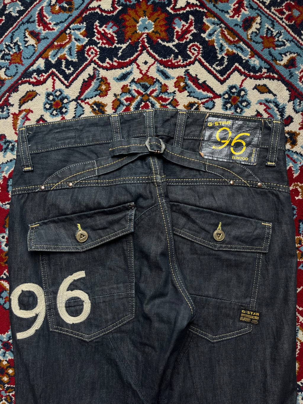 Vintage G-Star Raw 96 Elwood Dark WashED Straight fit Workwear JEANS - 34