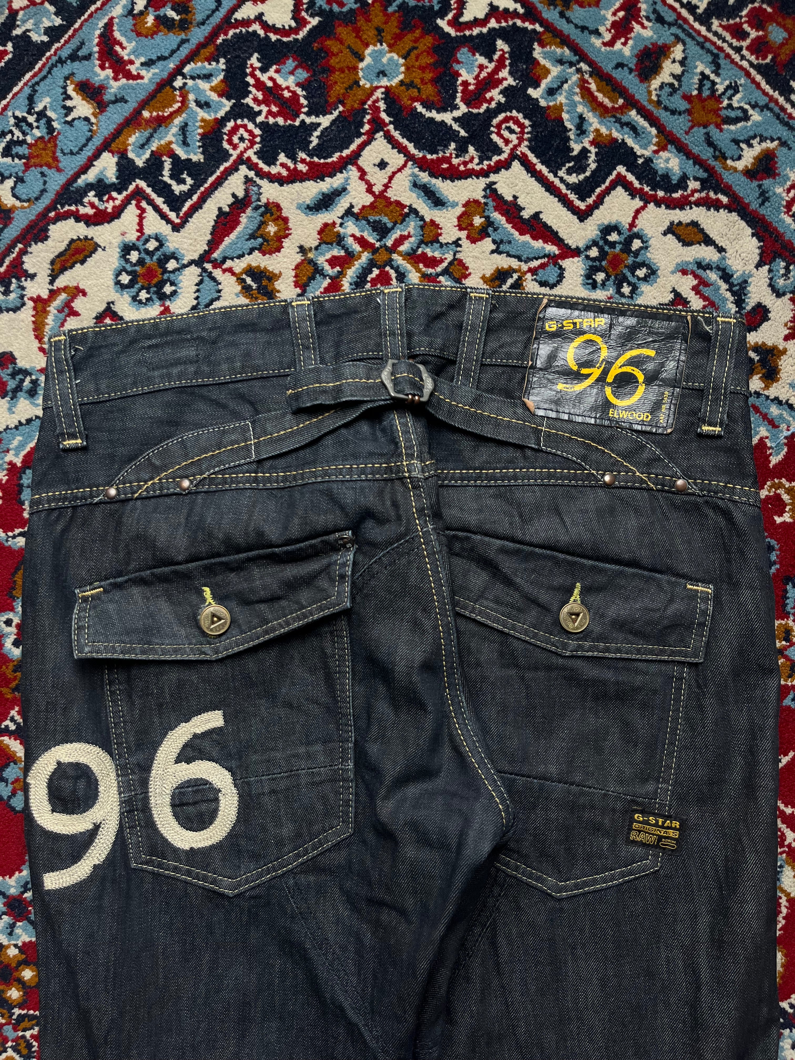 Vintage G-Star Raw 96 Elwood Dark WashED Straight fit Workwear JEANS - 34