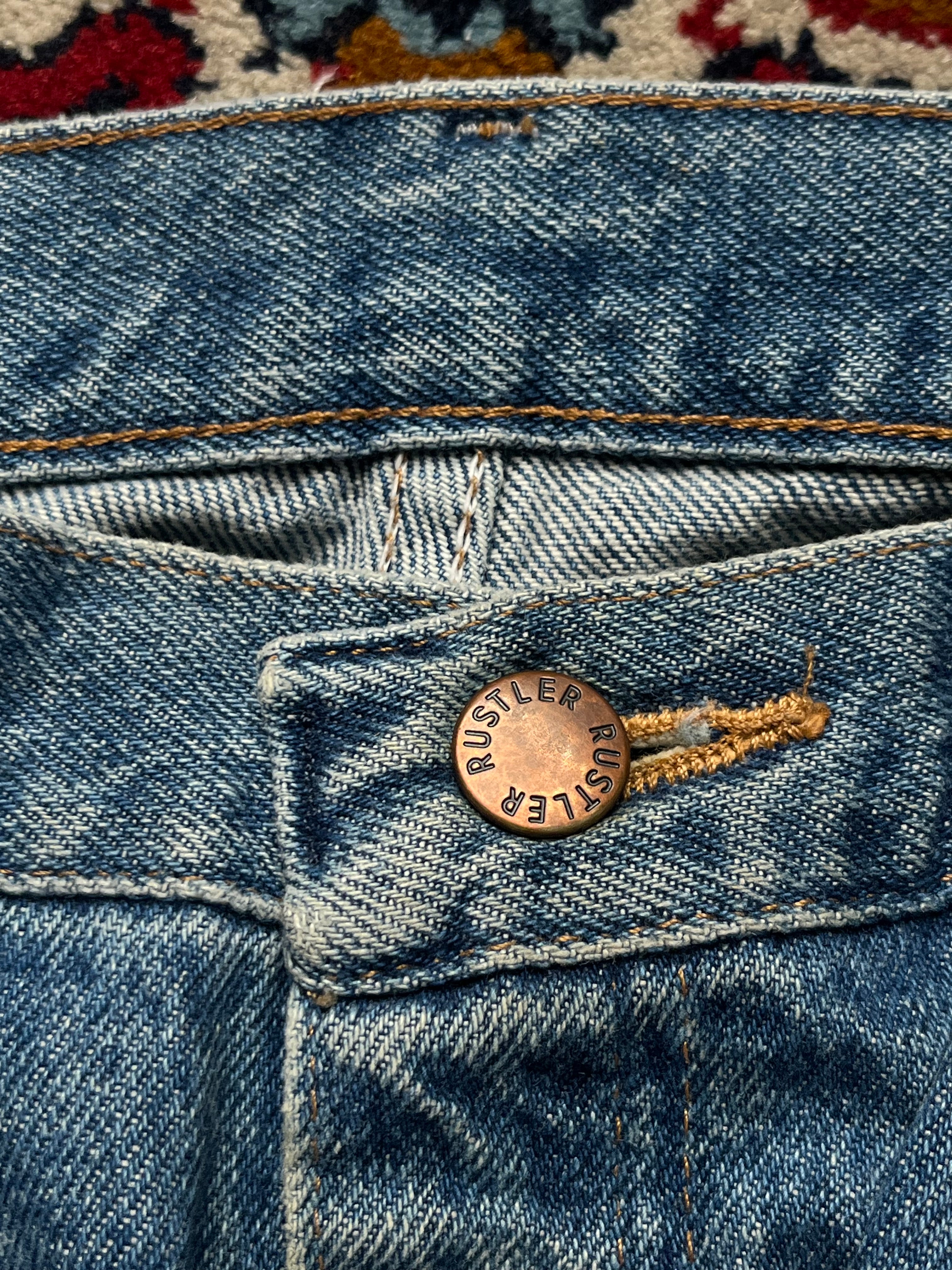 Vintage Rustler Relaxed Fit MEDIUM WashED JEANS - 34