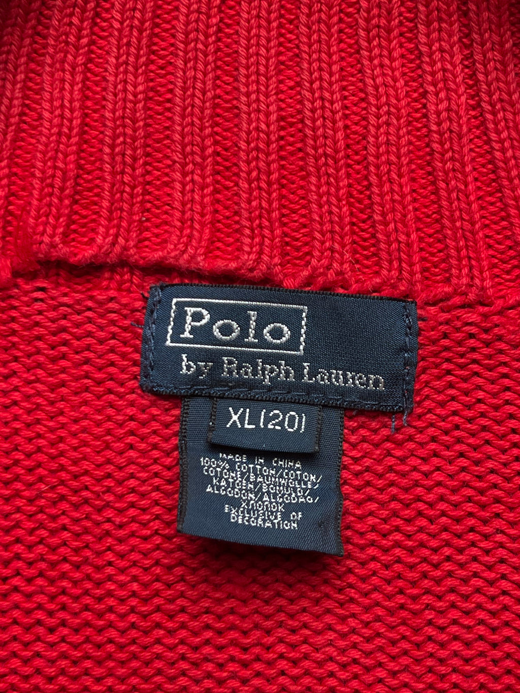 Vintage Polo Ralph Lauren Full Zip Knit Sweater - M
