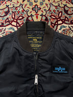 Alpha Industries Embroidered Sleeve MA-1 Padded Flight Bomber Jacket - L
