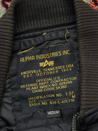 Alpha Industries Embroidered Sleeve MA-1 Padded Flight Bomber Jacket - L