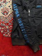 Alpha Industries Embroidered Sleeve MA-1 Padded Flight Bomber Jacket - L