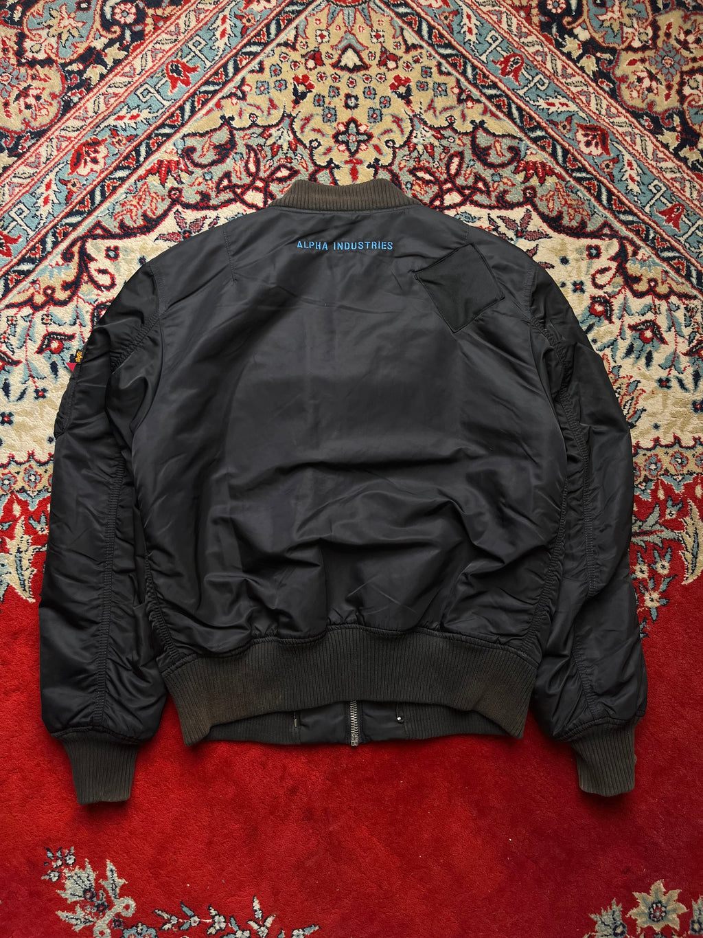 Alpha Industries Embroidered Sleeve MA-1 Padded Flight Bomber Jacket - L