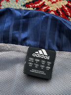 Vintage 90s Adidas Shiny Striped Mesh Lined Full Zip Track Jacket - M