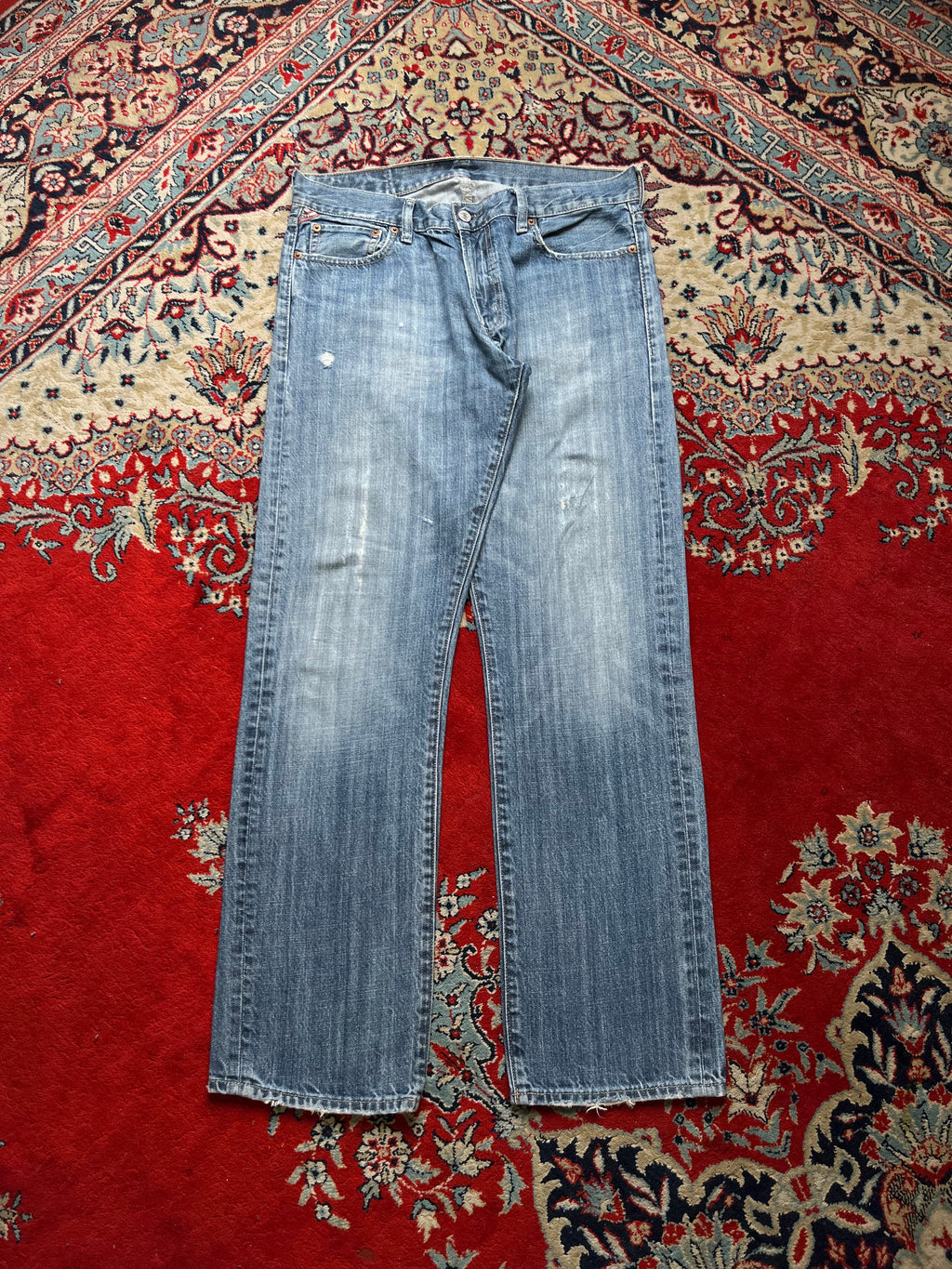 Denim & Supply Ralph Lauren Distressed Straight FIT Light WashED Jeans - 34