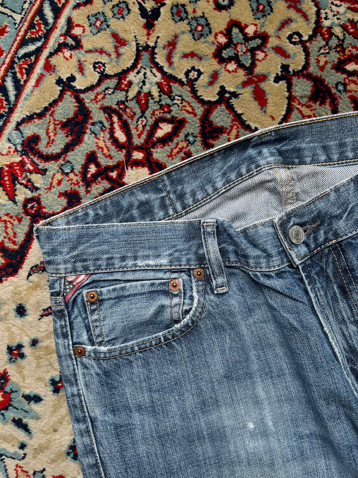 Denim & Supply Ralph Lauren Distressed Straight FIT Light WashED Jeans - 34