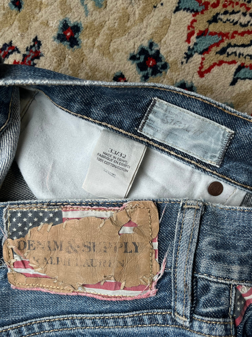 Denim & Supply Ralph Lauren Distressed Straight FIT Light WashED Jeans - 34