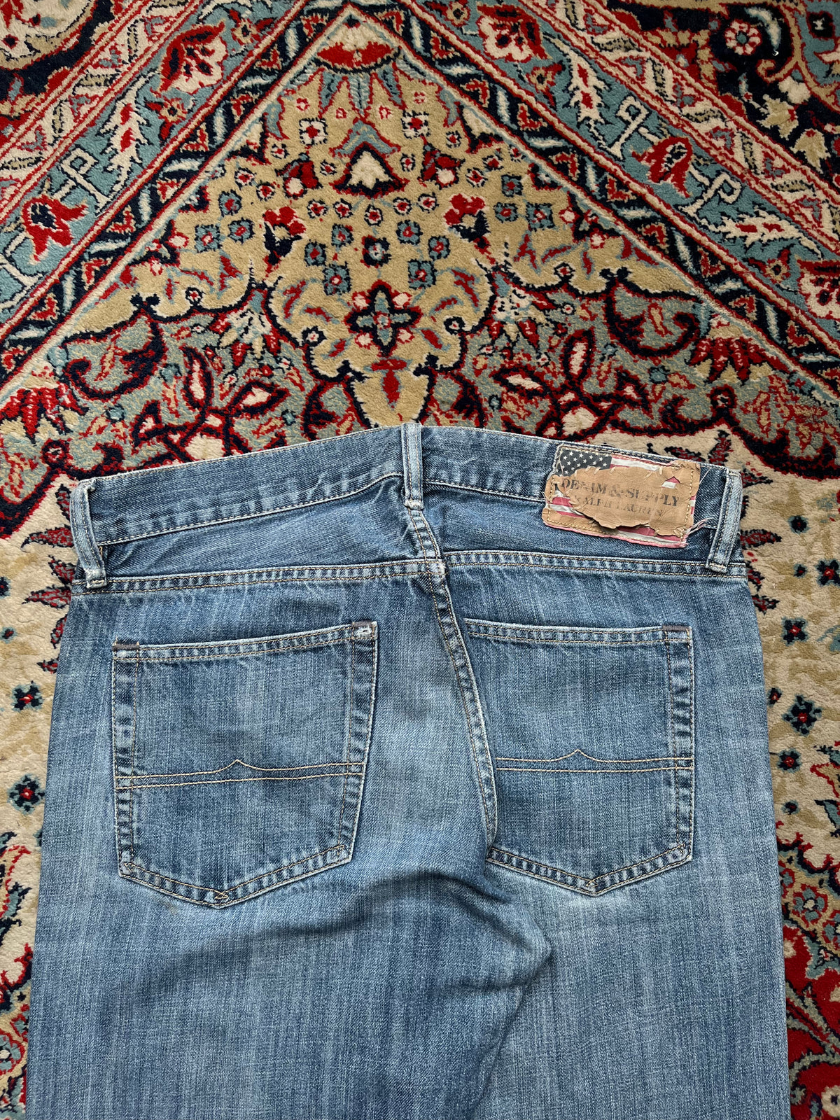 Denim & Supply Ralph Lauren Distressed Straight FIT Light WashED Jeans - 34