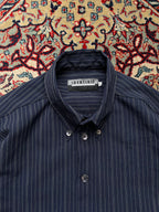 Identikit Pinstripe Button Down Dress Shirt - M