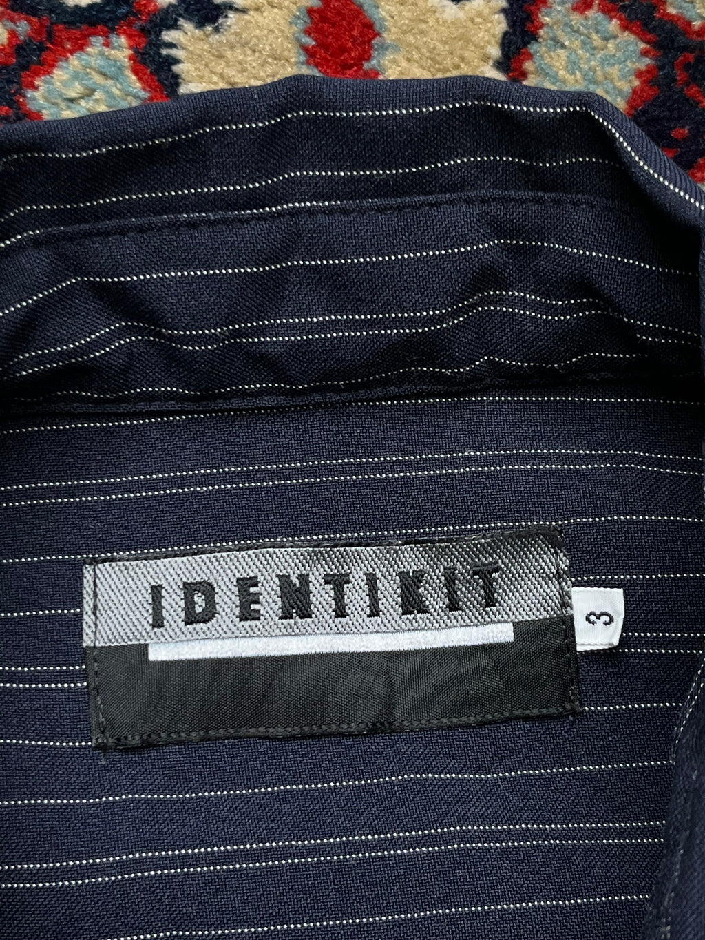 Identikit Pinstripe Button Down Dress Shirt - M