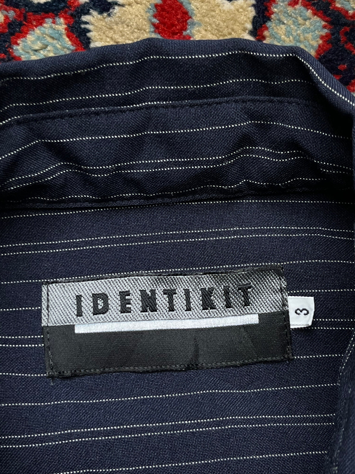 Identikit Pinstripe Button Down Dress Shirt - M
