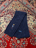 Polo Ralph Lauren Embroidered Polo Bear Navy Knit Scarf