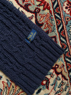 Polo Ralph Lauren Embroidered Polo Bear Navy Knit Scarf