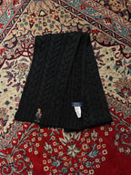 Polo Ralph Lauren Embroidered Tuxedo Polo Bear Black Knit Scarf