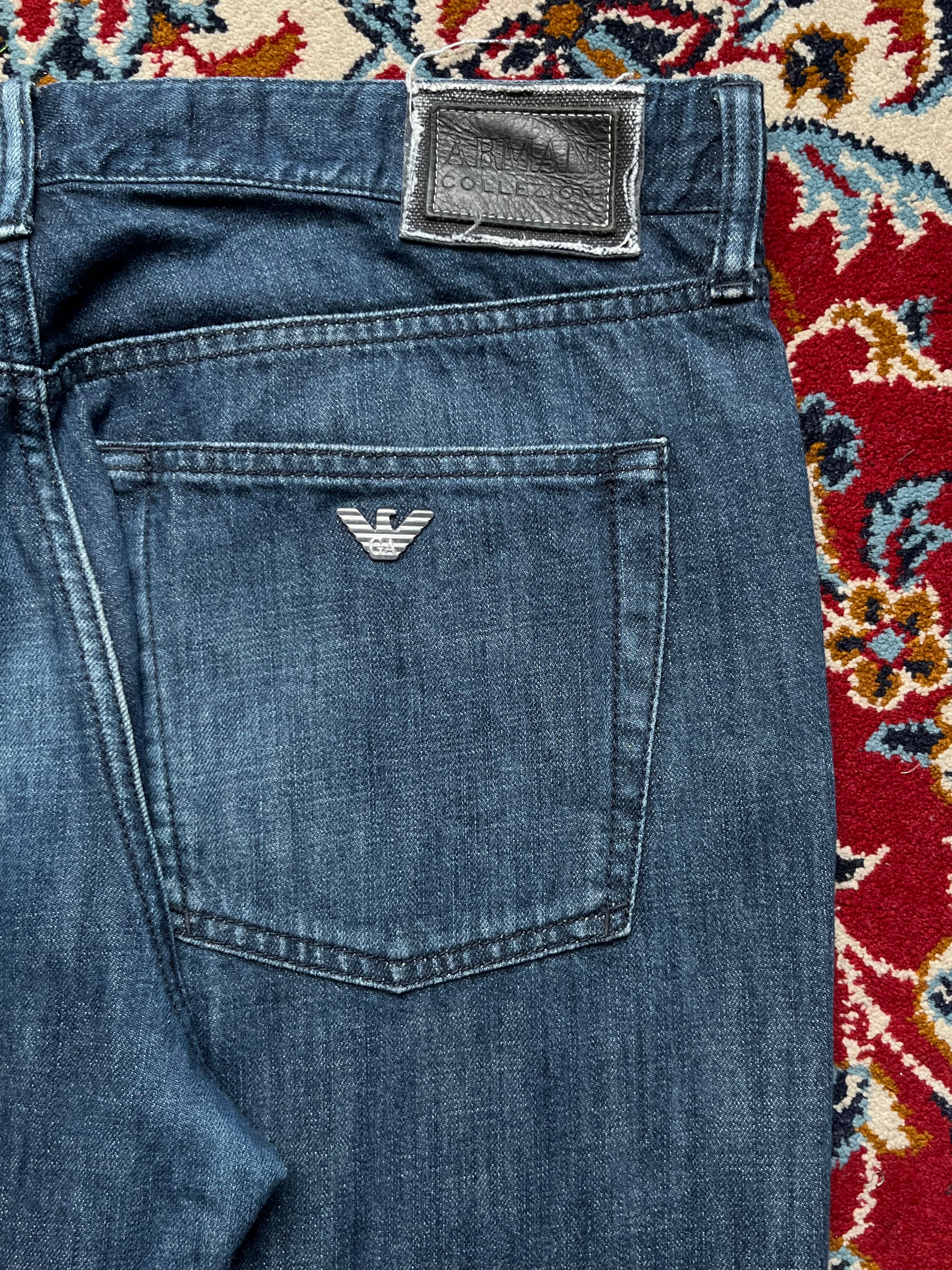 Vintage Armani Collezioni Blue WashED RELAXED BOOTCUT JEANS - 34