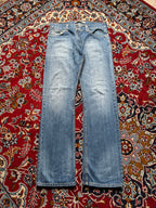 Vintage Levi's 506 Standard Distressed Blue WashED Straight BOOTCUT FIT JEANS - 34