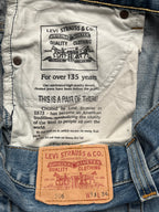 Vintage Levi's 506 Standard Distressed Blue WashED Straight BOOTCUT FIT JEANS - 34