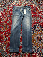 Vintage Zuelements Blue WashED Distressed Straight FIT JEANS - 34